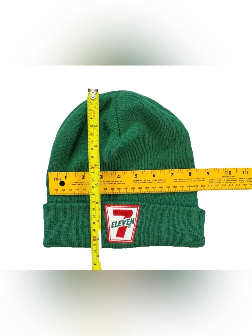 7-Eleven Beanie Green Knit Cuffed Embroidered Spellout Y2K Uniform Y2K Skater - Picture 4 of 4